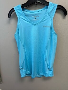 Brooks Aqua Blue Women's Running Tank with Mesh Panels